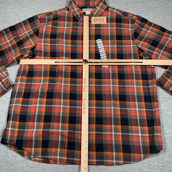Duluth Trading Flannel Shirt Mens XL Plaid Relaxed Fit NWT Button Down Long - Picture 7 of 11